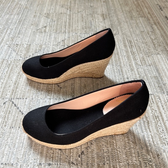 NIB!! J. Crew Black and Tan Espadrille Wedges 6 - Picture 5 of 8